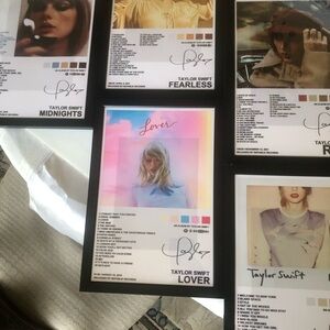 Taylor Swift Wall Art Set with Pastel Pink Blue Yellow Accents